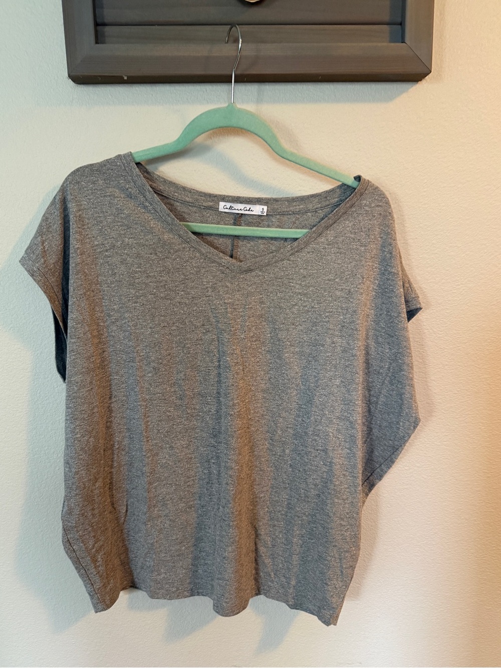 Culture Code grey V-Neck Dolman Sleeve Top